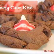 Chocolate Candy Cane Kiss Cookies