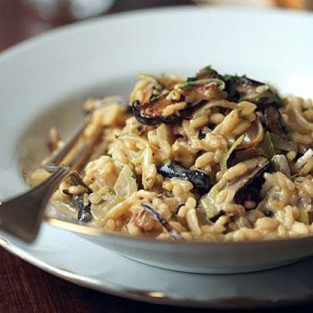 Risotto with Leeks, Truffles, and Mushrooms