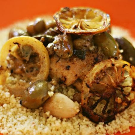 Braised Chicken with Lemon & Olives