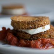 Eggplant and Goat-Cheese Sandwiches with Tomato Tarragon Sauce