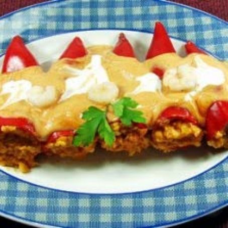 PIMIENTOS RELLENOS DE MERLUSA Y CAMARON
