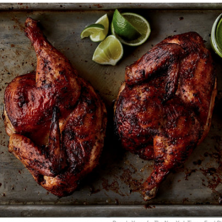 Peruvian Roasted Chicken With Spicy Cilantro Sauce