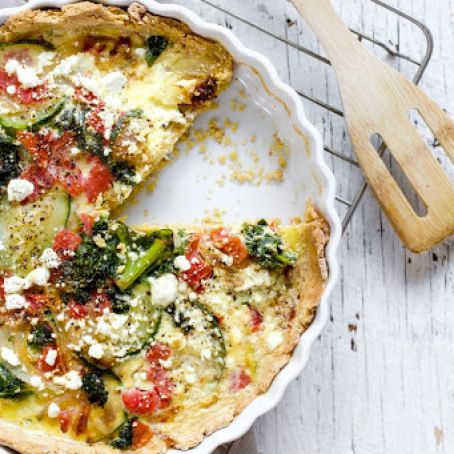Veggie Goat Cheese Quiche