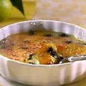 Lemon Pudding Brulee with Blueberries