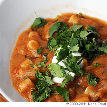 Tomato, Semolina, and Cilantro Soup
