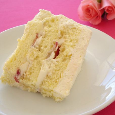CAKE - Triple Lemon Chiffon Cake with Strawberries
