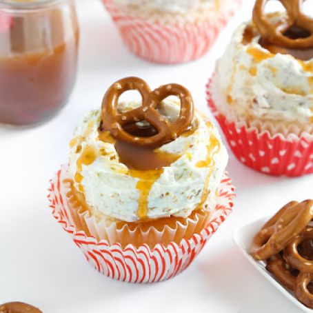 Pretzel Frosting Cupcakes