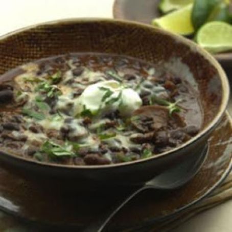 Slow-Cooker Black Bean-Mushroom Chili