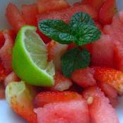 Honey-lime marinated watermelon