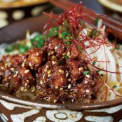 Miso Glazed Pork Belly with Noodles in Dashi