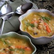Chickpea Rice Soup With Cabbage