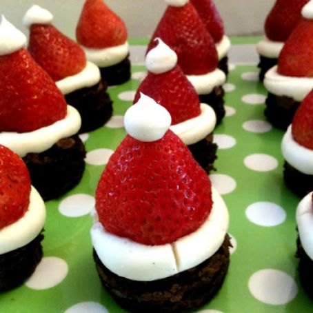 Santa Hat Brownies