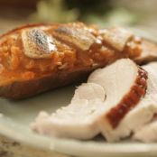 Twice Baked Sweet Potatoes with Marshmallow Caramels