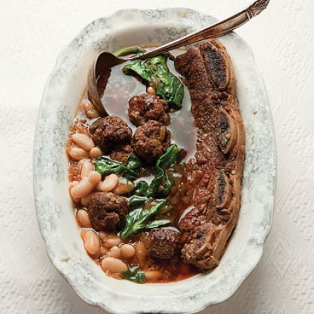 T'fina Pkaila (Beef Rib and Meatball Stew)