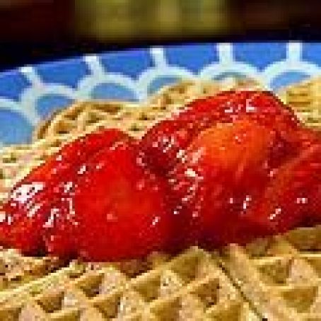 Buttermilk Waffles with Homemade Strawberry Sauce