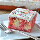 Strawberry Jell-O Poke Cake