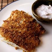 Pistachio-Crusted Halibut with Spicy Yogurt