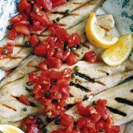 Grilled Mackerel with Sicilian Caper-Tomato Salsa