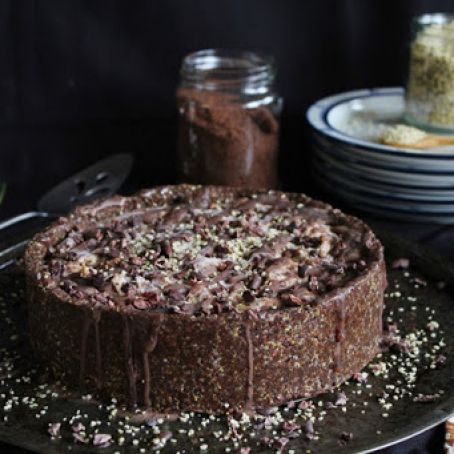 Deep Dish Chocolate Peanut Butter Ice Cream Cake [Raw Vegan]
