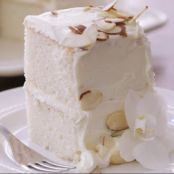White Almond Wedding Cake
