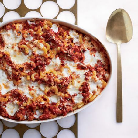 Baked Macaroni with Mortadella and Mozzarella