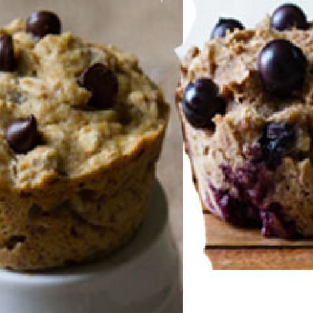 One - Choc Chip Banana & Blueberry Banana Walnut Muffins