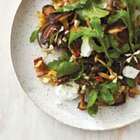 Warm Mushroom Salad with Bacon Vinaigrette