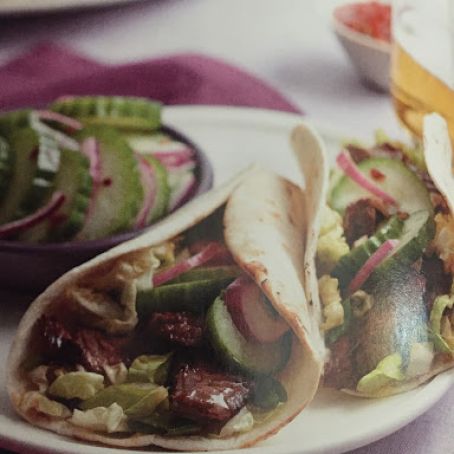 Korean Beef Tacos with Napa Cabbage Slaw for 2