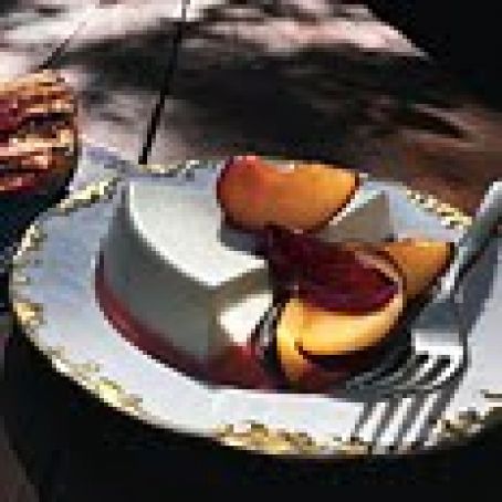 Yogurt Panna Cotta with Fresh Plums