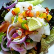 CEVICHE DE SALMON Y PESCADO BLANCO