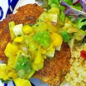 Crispy Chickpea Flour Fish with Fresh Fruit Salsa