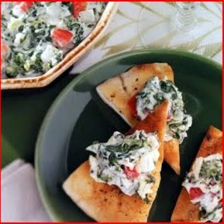 Hot Spinach Spread with Pita Chips