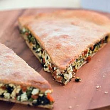 Spinach & Sun-Dried Tomato Stuffed Pizza