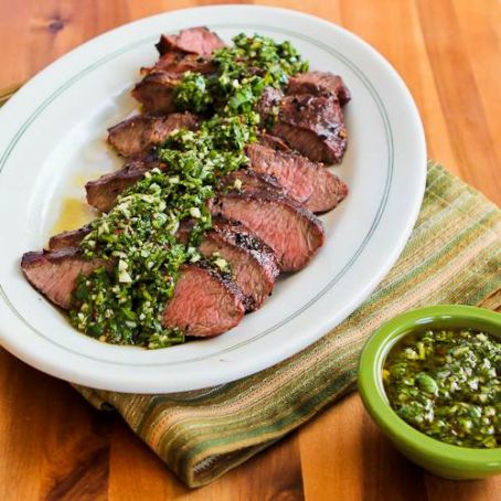 Grilled Flat Iron Steak with Chimichurri Sauce