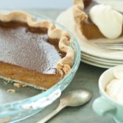 Pumpkin Pie With Pecan Crust And Cinnamon Spiced Whipped Cream