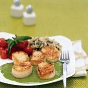Scallops with Creamy Pesto