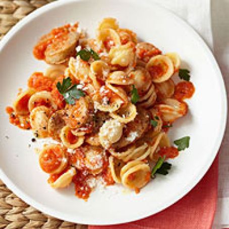 Orecchiette with Roasted Red Pepper Sauce
