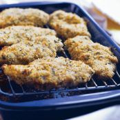Garlic Chicken with a Potato Chip-Basil Crust