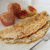 Cheese Omlet with Roasted Tomatoes and Onions