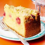 Lemon Cake with Raspberries and Pistachios