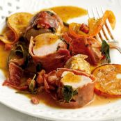 Pork Loin Crispy, Wrapped with Mustard and Orange Sauce