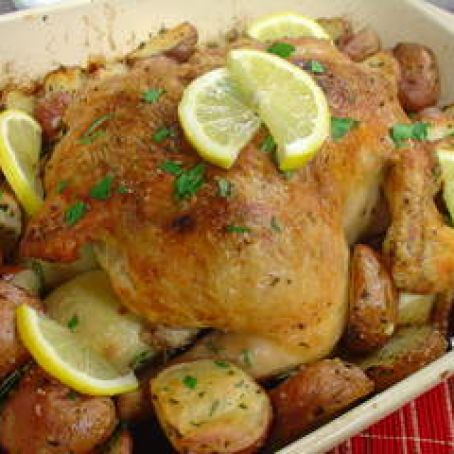 Whole Roasted Lemon Chicken