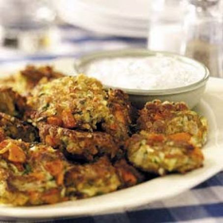 Zucchini Patties with Dill Dip