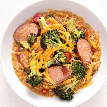 Cheesy Quinoa with Turkey Kielbasa