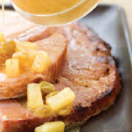 Glazed Ham with Dijon Pineapple Sauce