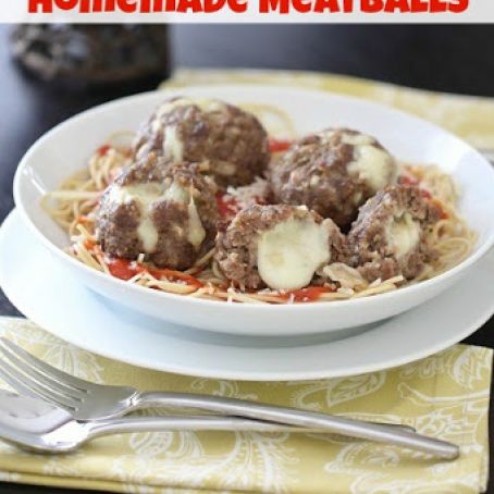 Mozzarella Stuffed Homemade Meatballs