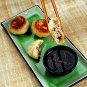 Pan-fried pork and scallion mini buns (Sheng jian baozi)