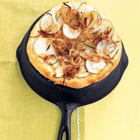 Potato and Leek Flat Bread With Greens