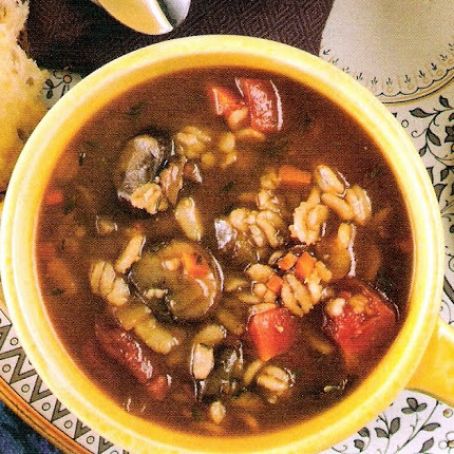Mushroom, Tomato, and Barley Soup