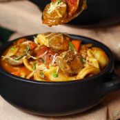 30 Minute Hearty Italian Basil Sausage Soup
